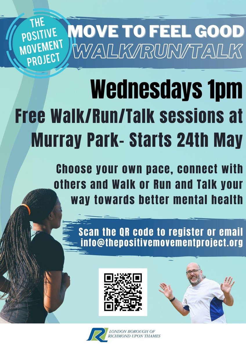 MovePositively's tweet image. Thanks to funding from the Active Richmond Fund, we are bringing free outdoor sessions to Crane Park and Murray Park to support physical and mental wellbeing. Pls RT #couchto5K #running #moveformentalhealth