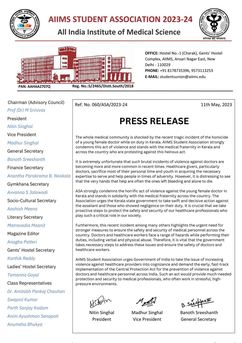 AIIMS Students' Association tweet media