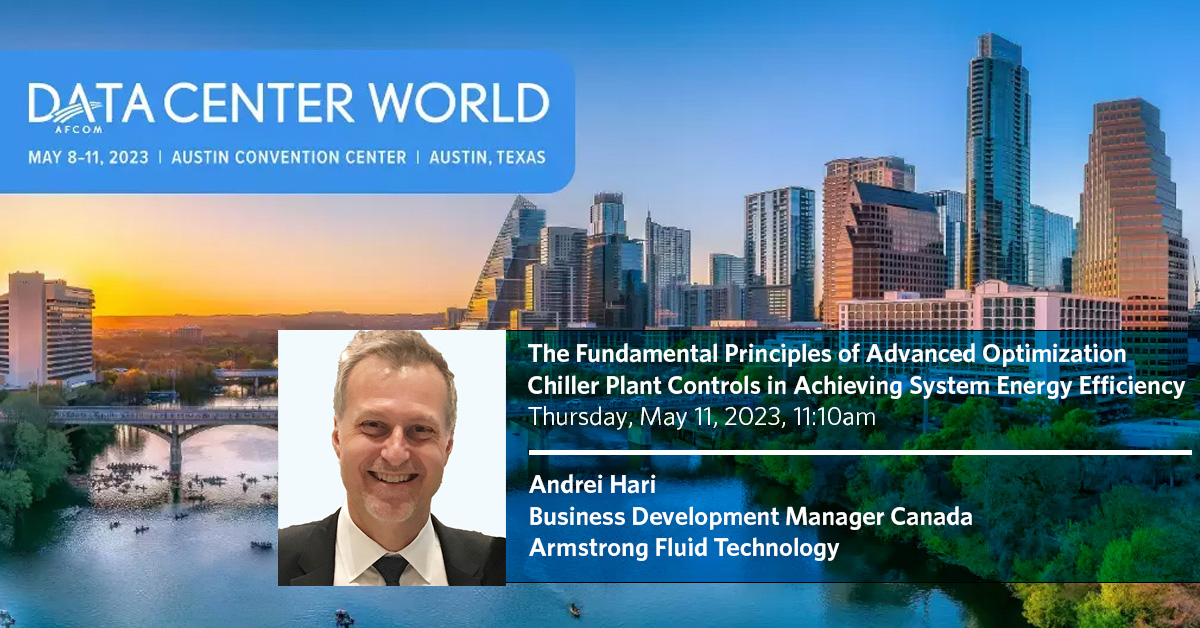 Andrei Hari will present ‘The Fundamental Principles of Advanced Optimization Chiller Plant Controls in Achieving System Energy Efficiency’ at #DataCenterWorld today at 11:10 am. For info on modular datacenter cooling solutions visit booth 818. 
#DCW23