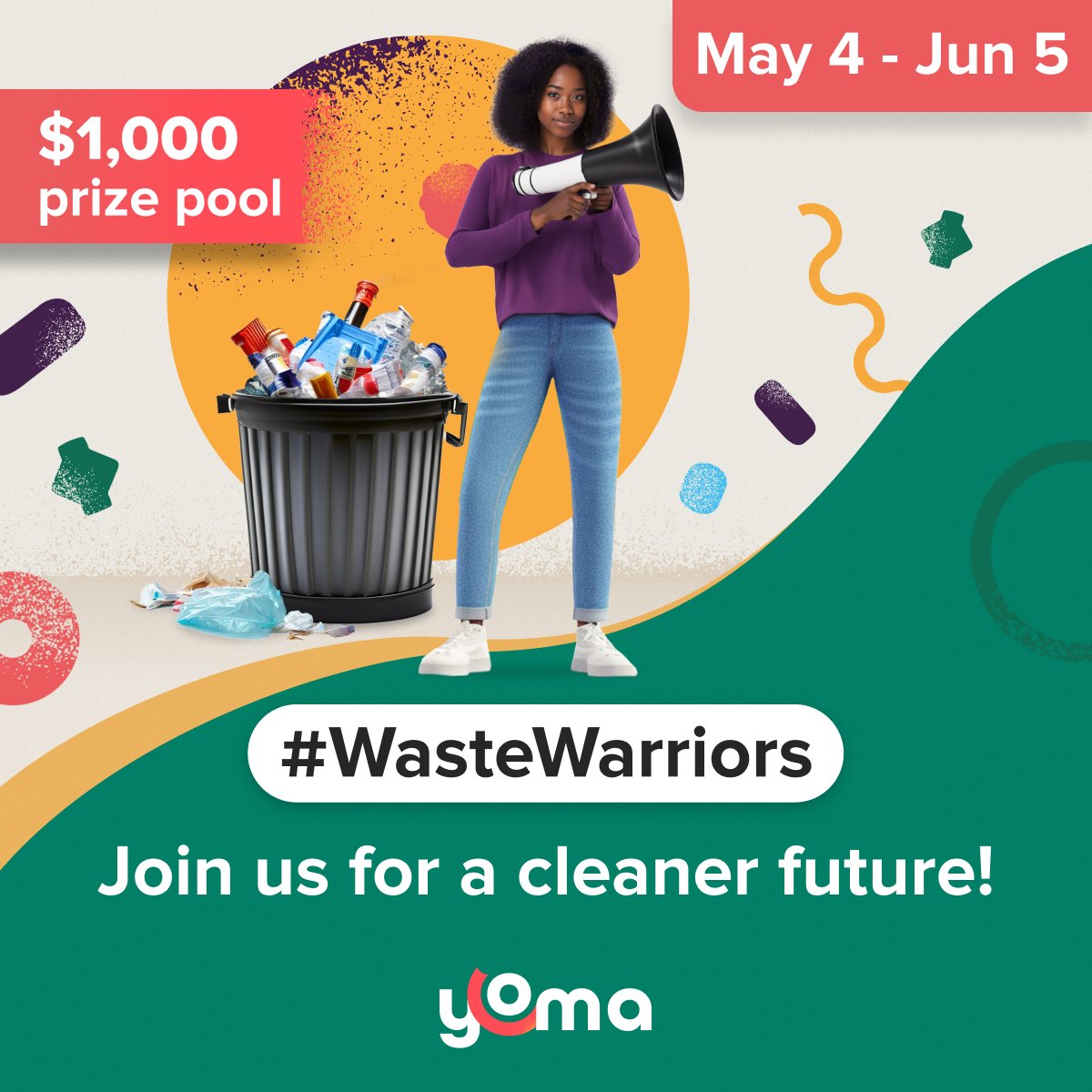 Join the #WasteWarriors challenge brought to you by YOMA and Goodwall and share your ideas for a cleaner, greener world.
Signup:yoma.africa