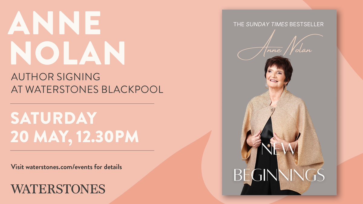 Hello Blackpool! Come along and say hello! I will be at @waterstonesbpl on Saturday 20th of May at 12.30pm xxx