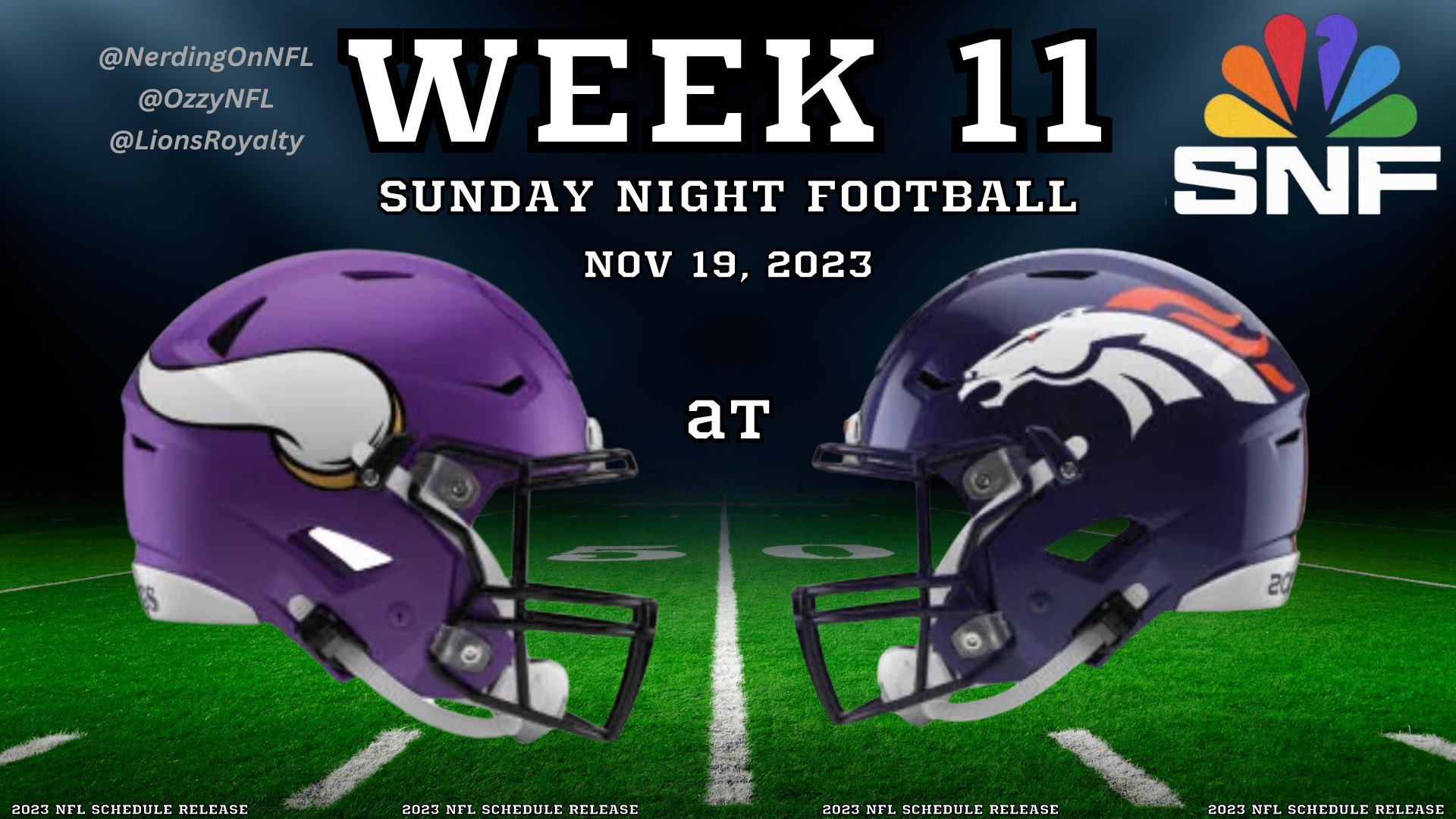 NFL Nerd on X: 'NFL SCHEDULE LEAK Vikings at Broncos - Week 11 SNF