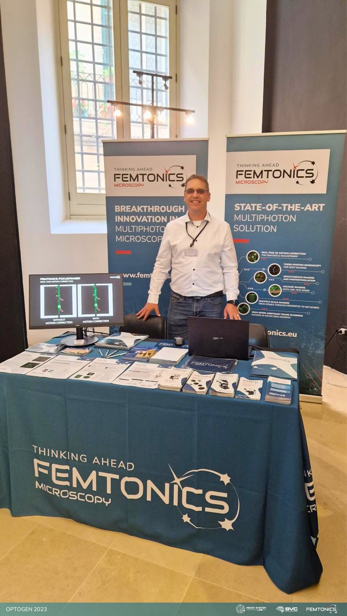 Femtonics's tweet photo. βοΈ Join @ZsoltIvanDr's presentation on real-time motion correction and voltage imaging, starting in about 15 minutesπ!
π Do not miss the chance to learn from a real expert in the field! π¬
Stop by Zsolt's booth and chat with him after the presentation!π
#Optogen2023 https://t.co/DLA1WyHCrd