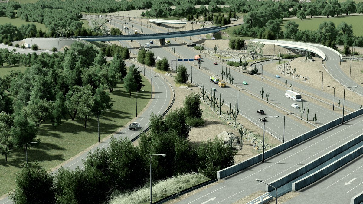 Detailed out a new #interchange in #Nomasburg on a livestream. You can check it out here: youtu.be/NOz3hQHc404 #CitiesSkylines