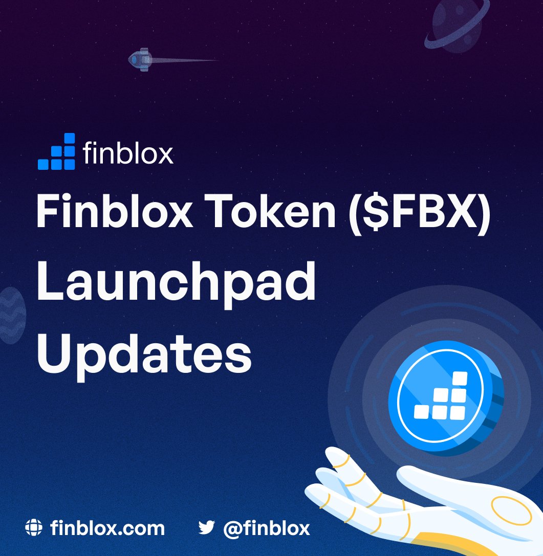 Finblox Token (FBX) Sale: in 6 hours! 

It's FCFS - make sure to top up your Finblox wallets! 🚀#PowerupwithFBX

Here are some key facts:
🗓️ Starting at 9AM UTC
💰 $0.007 - buy with USDC, USDT, ETH, BTC
📷 Where to buy: app.finblox.com/launchpad