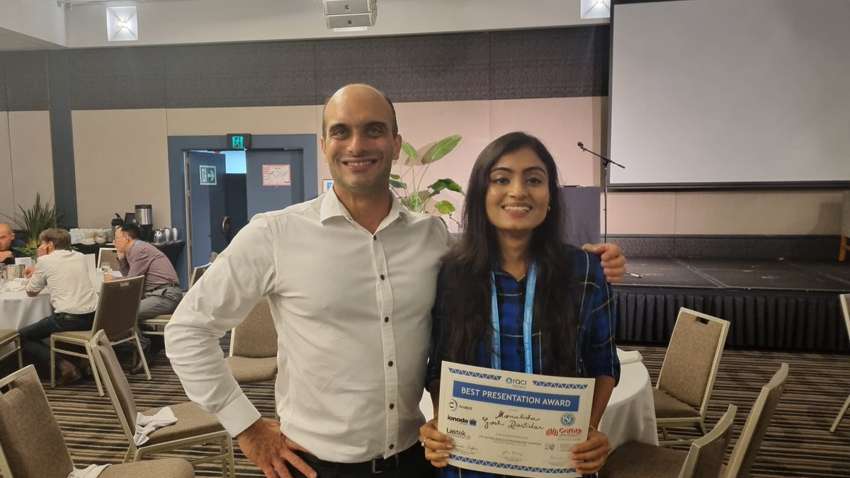 Monalisha_GD's tweet photo. Eternally grateful to be able to present my work at #35ISE topical meeting & being recognized with the best presentation award. Thanks to @Krish_Muru & @TricoliAntonio for supporting. Thanks to the organizers, judges, @debbiesilvester, & @arri_aus for the award and travel grant😊 https://t.co/zYeIL1009t