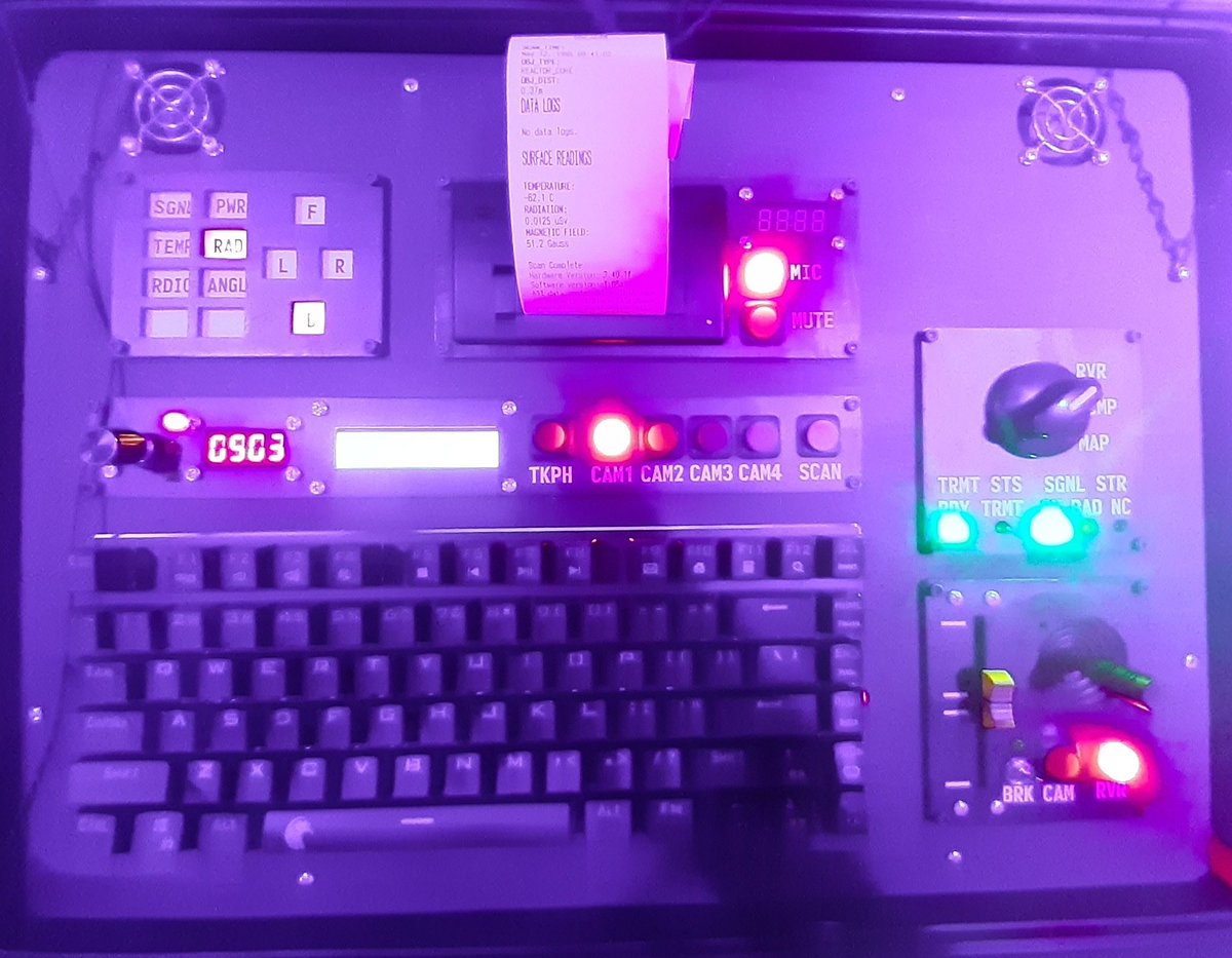 its_natclayton's tweet photo. Coolest game at AMaze by far is the mars rover cabinet with a stack of required manuals and handbooks and documents that prints surface scan data.

(Lost on Mars by Trey Ramm) https://t.co/drwwdoiyQJ