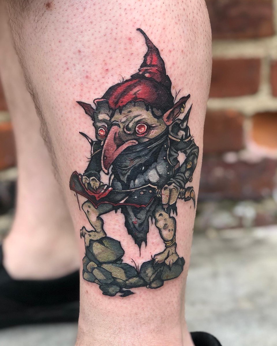 Murderous Redcap for Zack from the other day - inspired by Dave Allsop’s fabulous illustration for the card 🔥 #mtgtattoo