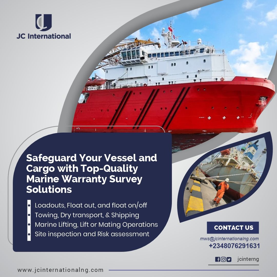 With our team of experts and commitment to safety and excellence, we ensure that your marine operations are successful and stress-free. Kindly contact us on 08076291631 for more information.
#MarineWarrantySurvey #Loadouts #Shipping #MarineLifting #SiteInspection #RiskAssessment