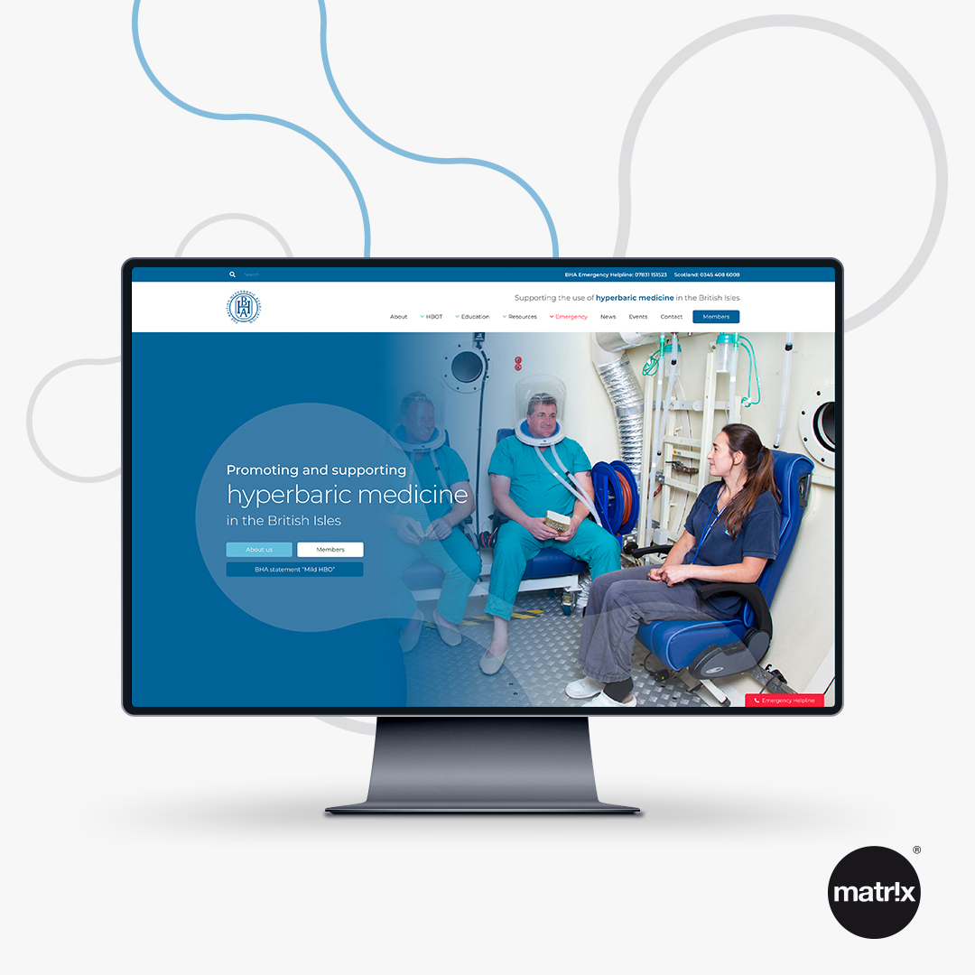 We're delighted to have launched a new website for The British UK Hyperbaric Association! <a href="/UKHyperbaric/">British Hyperbaric Association</a> 

#newwebsite #webdesignagency #webdesigners #webdevelopers #wearematrix #websitelaunch #websitedesign #creative #design #hyperbaric #hyperbaricchamber #hyperbaricmedicine