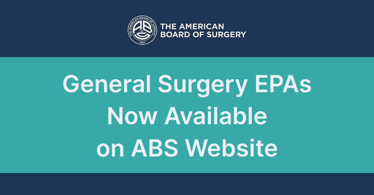 We are very happy to announce the #GeneralSurgery EPA suite has been completed and published on our website. View the #EPAs here: ow.ly/SgQv50OltM3