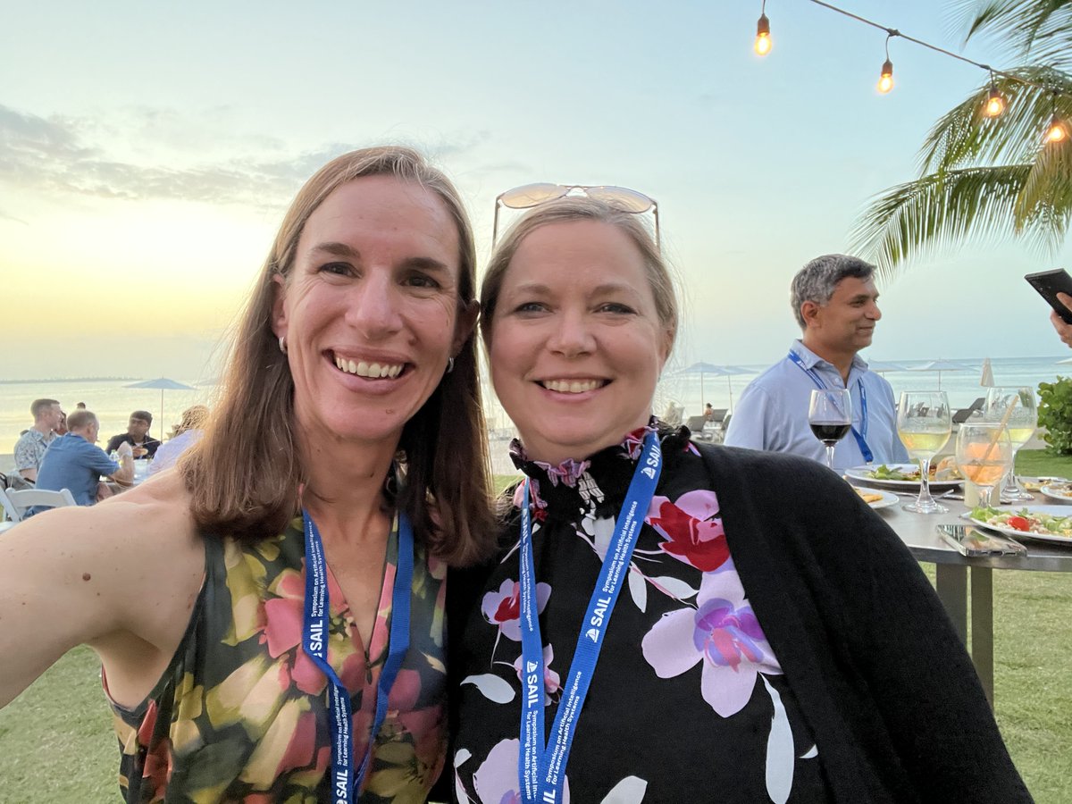 erinpalmmd's tweet photo. It's great to be at #sail23 meeting old friends and new.

@callcura trained me @StanfordSurgery. She spoke yesterday on her work implementing AI products in critical care.

@srikanthbelwadi will be speaking later today on LLMs in medicine, representing our ongoing work @SukiHQ. https://t.co/Tr1Wfq12eA