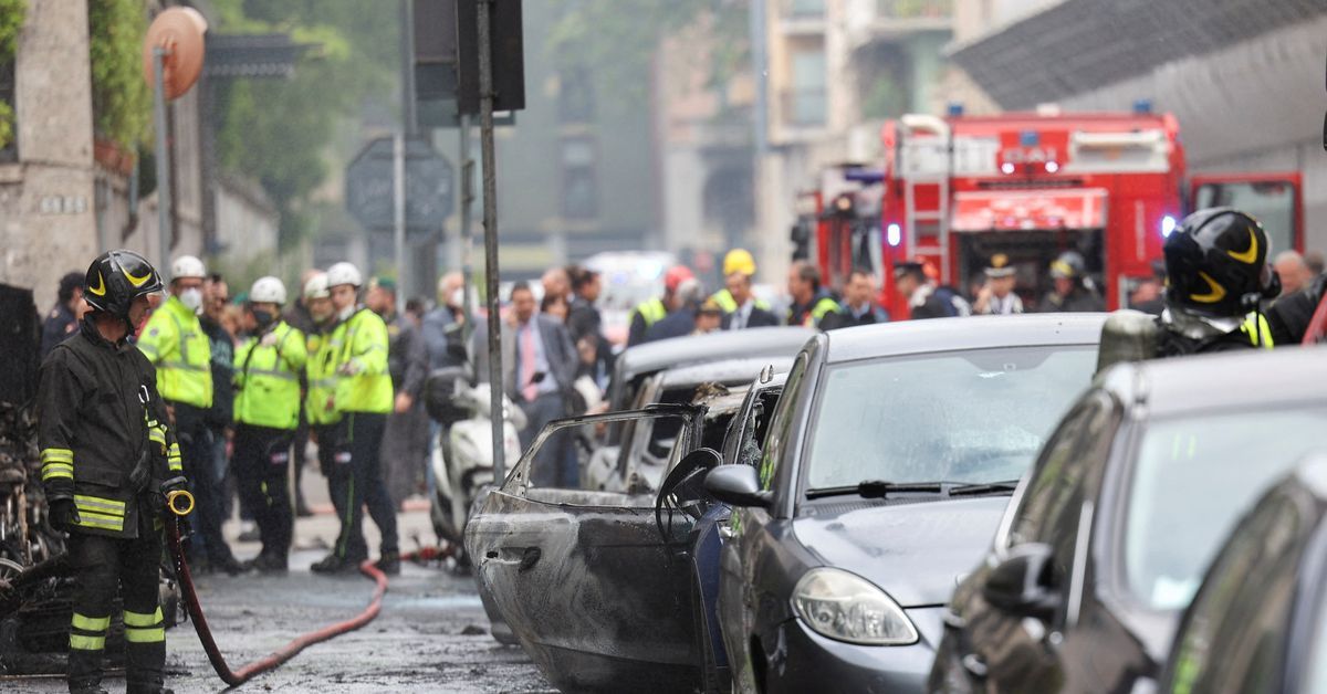 Reuters's tweet photo. Explosion in Milan street injures one, foul play ruled out https://t.co/ndPaXuxr9j https://t.co/4pFhahg7v2