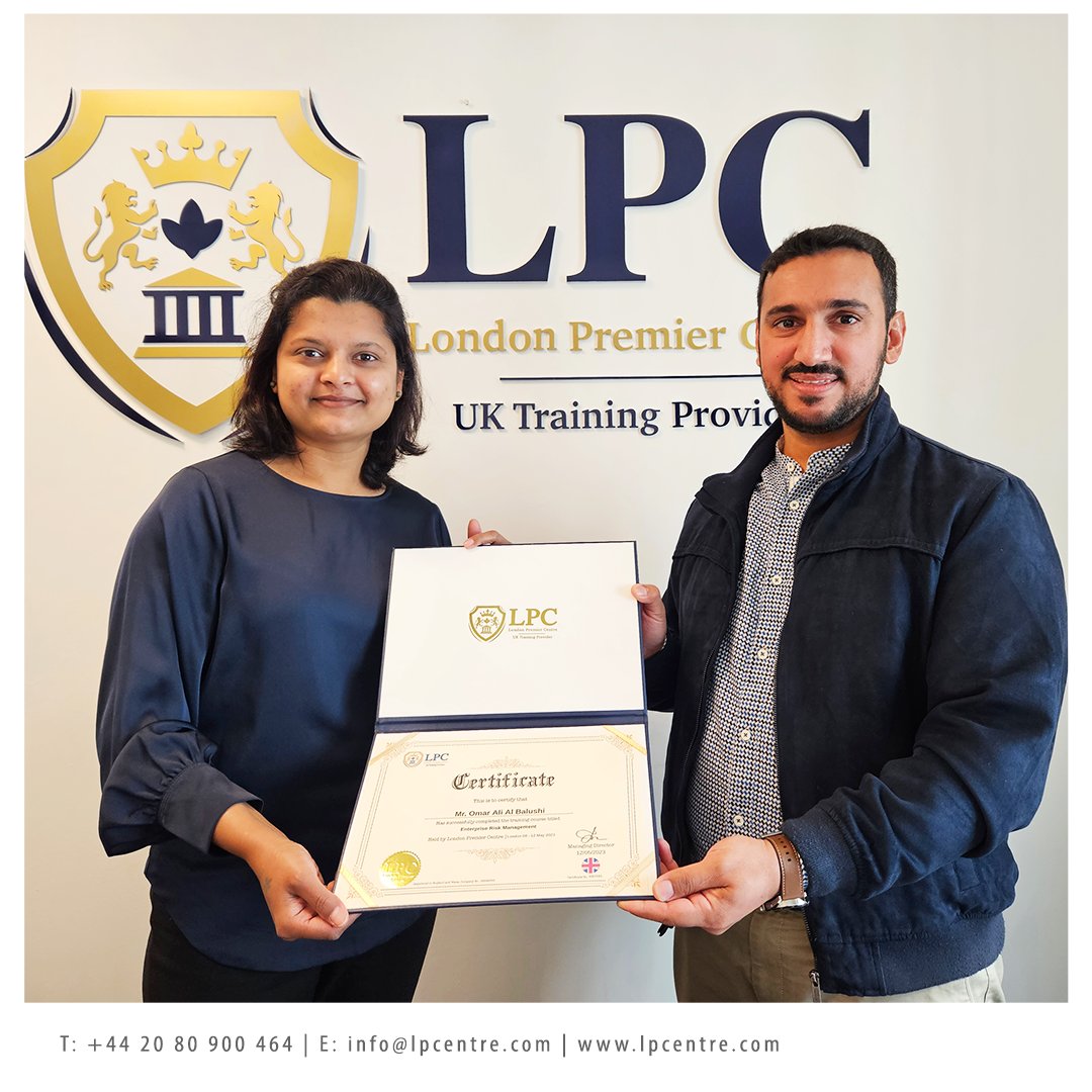 LondonLpc's tweet image. Congratulations on completing the &quot;Enterprise Risk Management&quot; training course in #London by #LPC_Training and earning your certification! Best wishes for your future success.
#EnterpriseRiskManagement #RiskManagement
