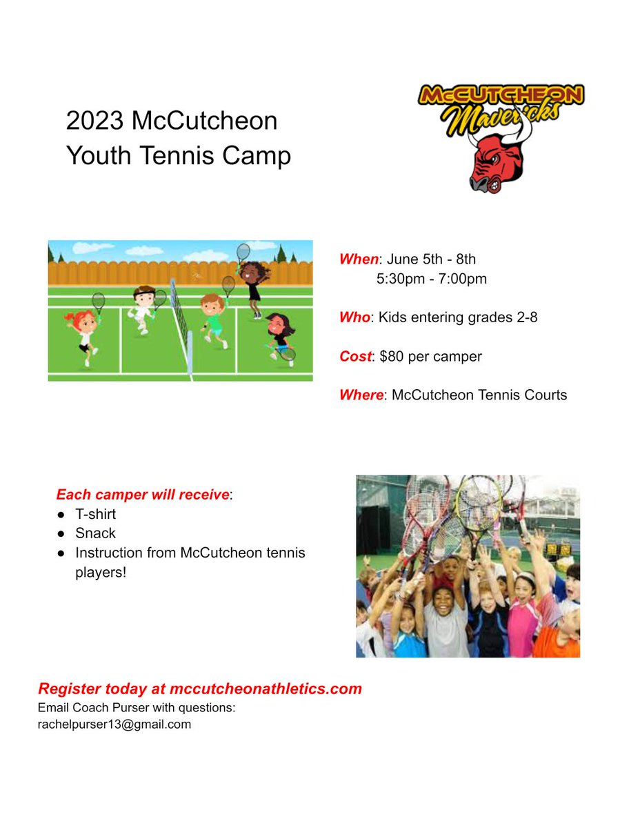 Looking for something fun to do this summer? Come play tennis at McCutcheon!
