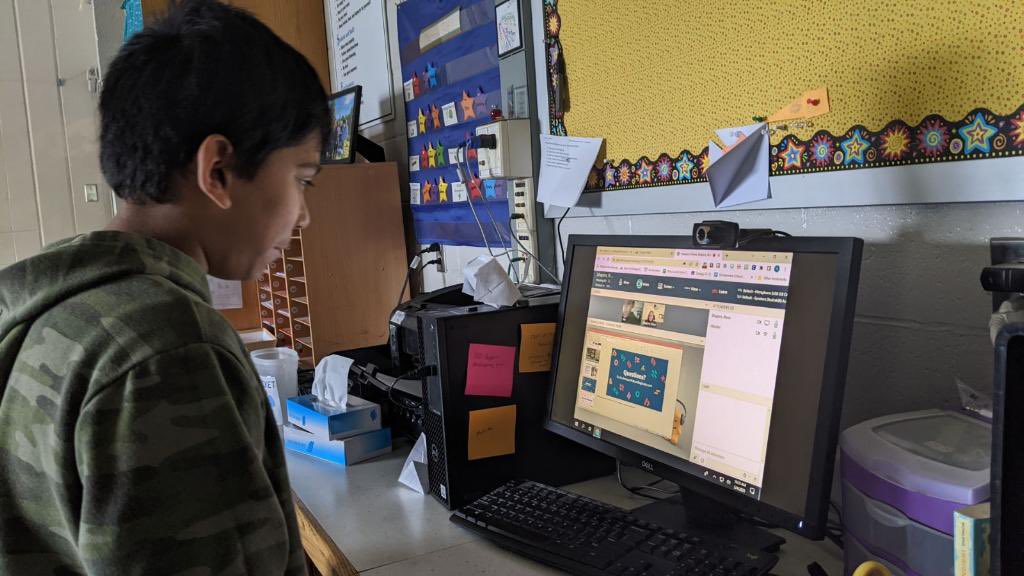 Fifth graders engaged in an #AmazonFutureengineer Class chat! Our expert speaker was Rene from Texas! We loved meeting with Rene and learning all about her work as an Enterprise Sales Leader <a href="/WindyWhales/">Windermere School</a> <a href="/PrincipalJHill/">JHill</a>