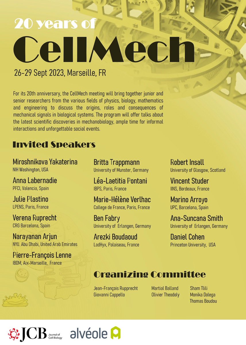 A nice program to celebrate 20 years of cell mechanics
in Marseille, 26-29 sept 2023
cellmech2023.inviteo.fr