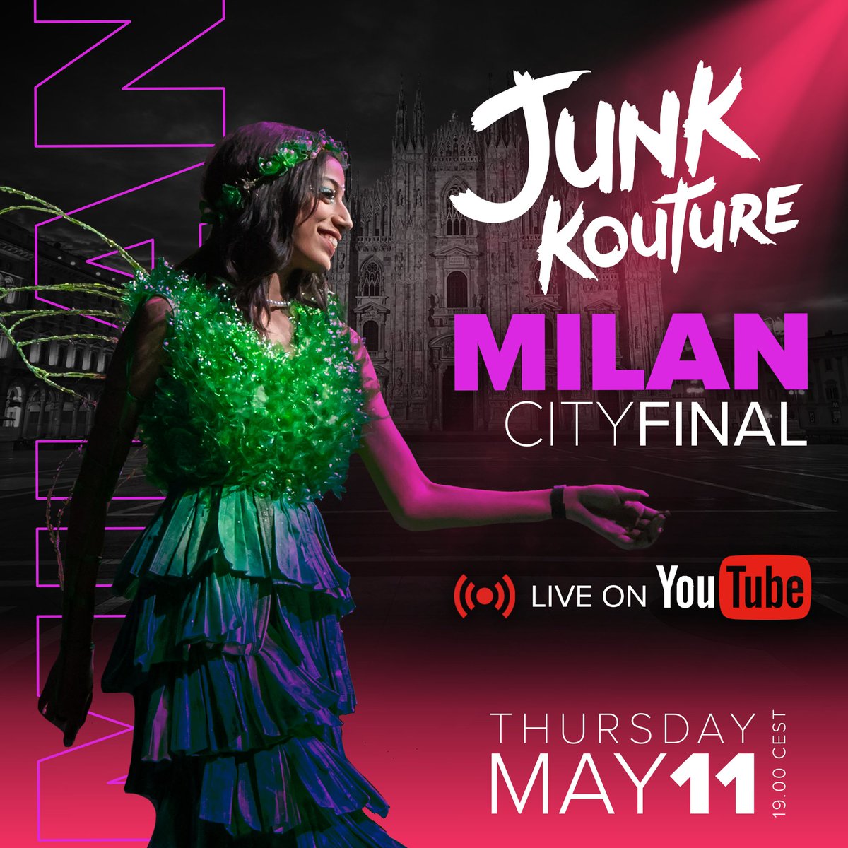 TONIGHT - Junk Kouture Milan City Final 🇮🇹✨ Presenters Seán Treacy and Gaia Gregori take a look at our Milan City Finalists' designs & we hear from the fashion expert himself, Fabio Piras 🙌 Watch it here ▶️ ow.ly/CN0P50Oluov #junkkouture2023 #junkkouturemilan