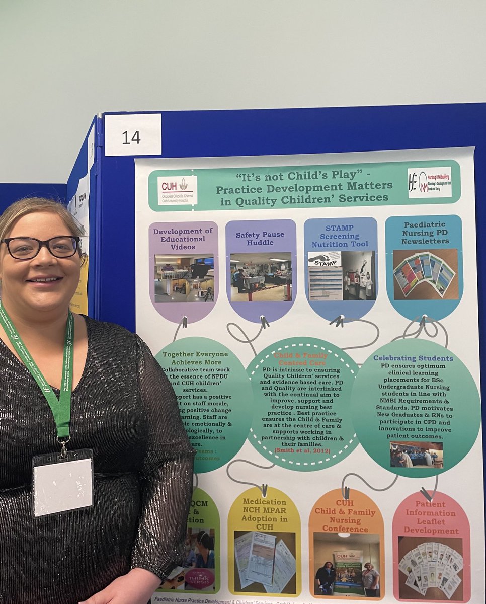 OBebh's tweet photo. Shared Learning & Collaboration @CUH_Cork between Children’s Services and Paediatric NPDU staff highlighted with poster presentations at today’s @NMPDUCorkKerry nursing conference #Collab2learn https://t.co/yVOOjhCSPu