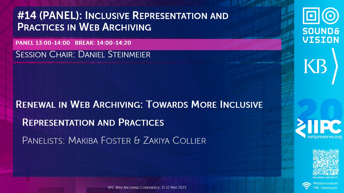 NetPreserve's tweet photo. #iipcWAC23 #iipc20Years HAPPENING NOW IN THEATER 1:
SESSION #14 (PANEL): RENEWAL IN WEB ARCHIVING: TOWARDS MORE INCLUSIVE REPRESENTATION & PRACTICES
#webarchiving #webarchivering https://t.co/fUNypciqgZ