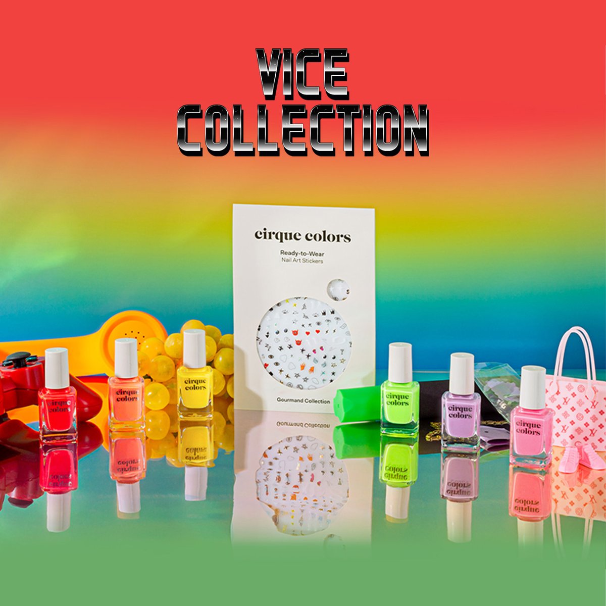 MEET VICE 2023 🕹😈🤑🛍🌈💵
Hedonist 🍇  
C.R.E.A.M. 💵 
Game Over 🕹 
Rumor Mill 🤫 
Shopaholic 🛍  
Klepto 🥷 
Vice 2023 Collection Ready-to-Wear Nail Art Stickers ☯️
Vice 2023 Collection Set 💅 Includes all 6 nail polishes + stickers bundled at 10% off!