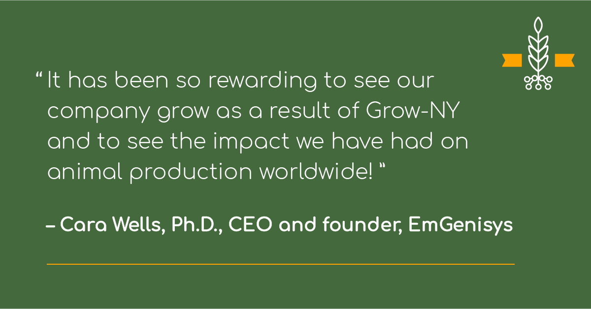 It has been two years since <a href="/EmGenisys/">EmGenisys</a> CEO and founder Cara Wells won $250K for her startup through #GrowNY. She’s still “forever grateful for the doors that Grow-NY has opened” and strongly encourages ag entrepreneurs to apply: bit.ly/GrowNY-Apply20…