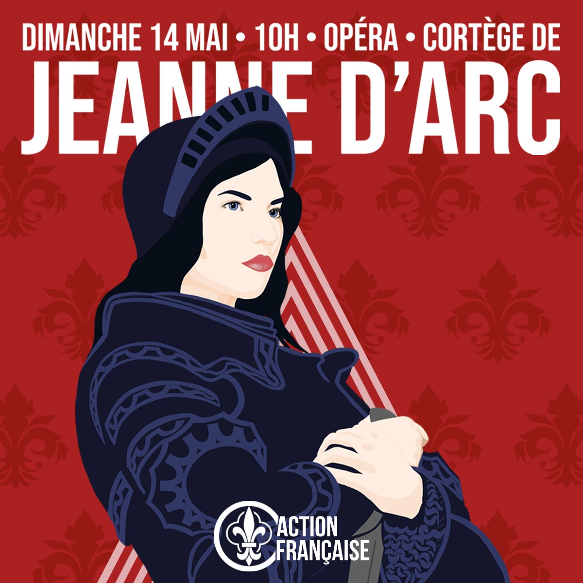 actionfrancaise's tweet photo. ⚜️ Fête nationale de Jeanne d'Arc, pas d'interdiction du cortège traditionnel ⚜️

Nous sommes jeudi 11 mai à 15h30, le dernier échange avec la préfecture de police de Paris datant d'il y a quelques minutes ne fait état pour le moment d'aucune interdiction de manifester le dimanche 14 mai.

🇨🇵 Donc, une fois encore, tous à la Jeanne dimanche à Paris ! 🇨🇵

#14mai #France #Paris #Jeanne2023 #JeannedArc #Actionfrançaise