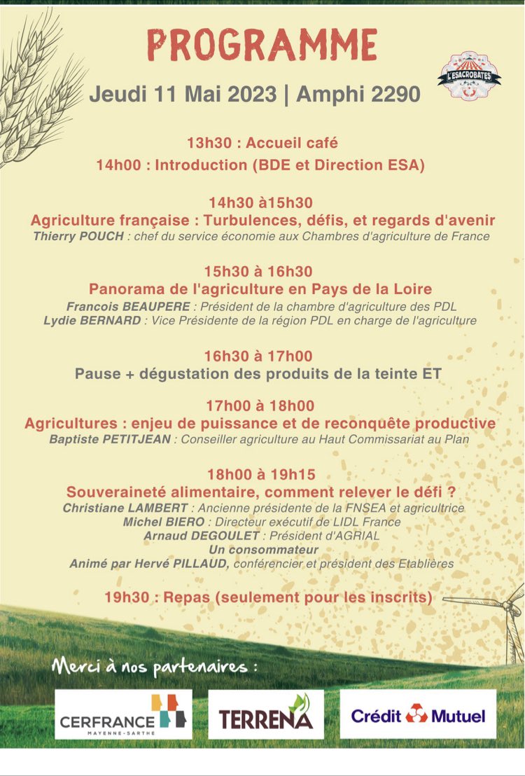 « Nourrir le monde d’intelligences » (au pluriel) quel meilleur slogan pour illustrer la journée des agricultures organisée par le bureau des étudiants de @Groupe_ESA