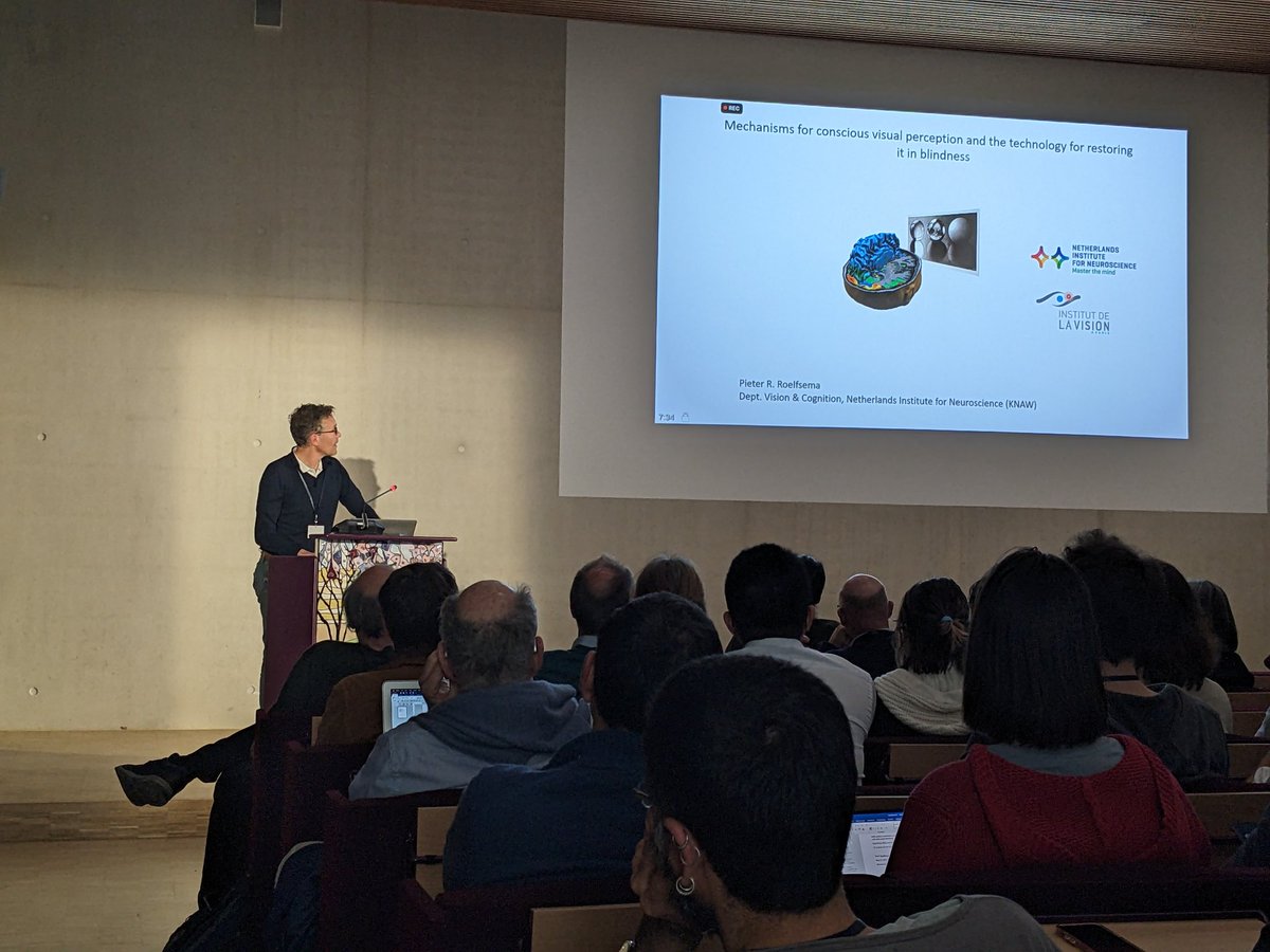 An_in_dita's tweet photo. A really engaging talk about how our brain processes visual information... #neuroscience intermingled with an amazing sense of humour! @NeuroPSI_saclay @Pieters_Tweet #OpenNeuroPSI https://t.co/SJRZrT0nnT