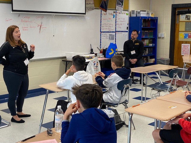 DDESegardner's tweet photo. Thank you to Mrs. Ward for sharing her experiences working for Princeton University's recreation department! Also big thanks to Mr. Sclafani for sharing his experiences as a CKO Kickboxing owner and real estate agent! What a great morning! https://t.co/mZjsRqocxj