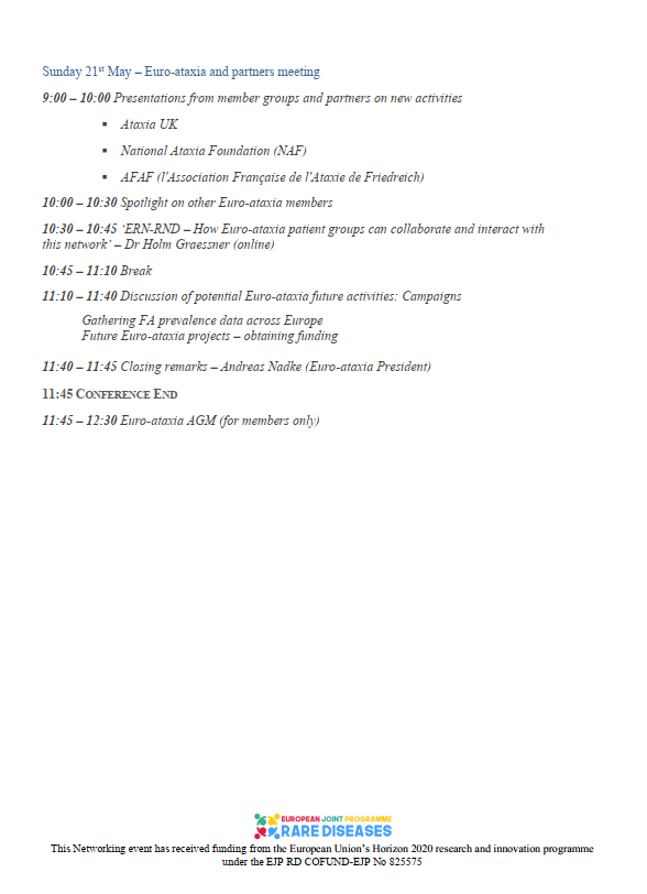 hefaassociation's tweet photo. 💡The agenda is available for the 2023 European Research Conference on Ataxias, that will be held on 20 and 21 May in Pieria, Greece.

➡️Read more about the conference here 📷https://t.co/qpZX3DBoB4 https://t.co/DABCi4Wkra