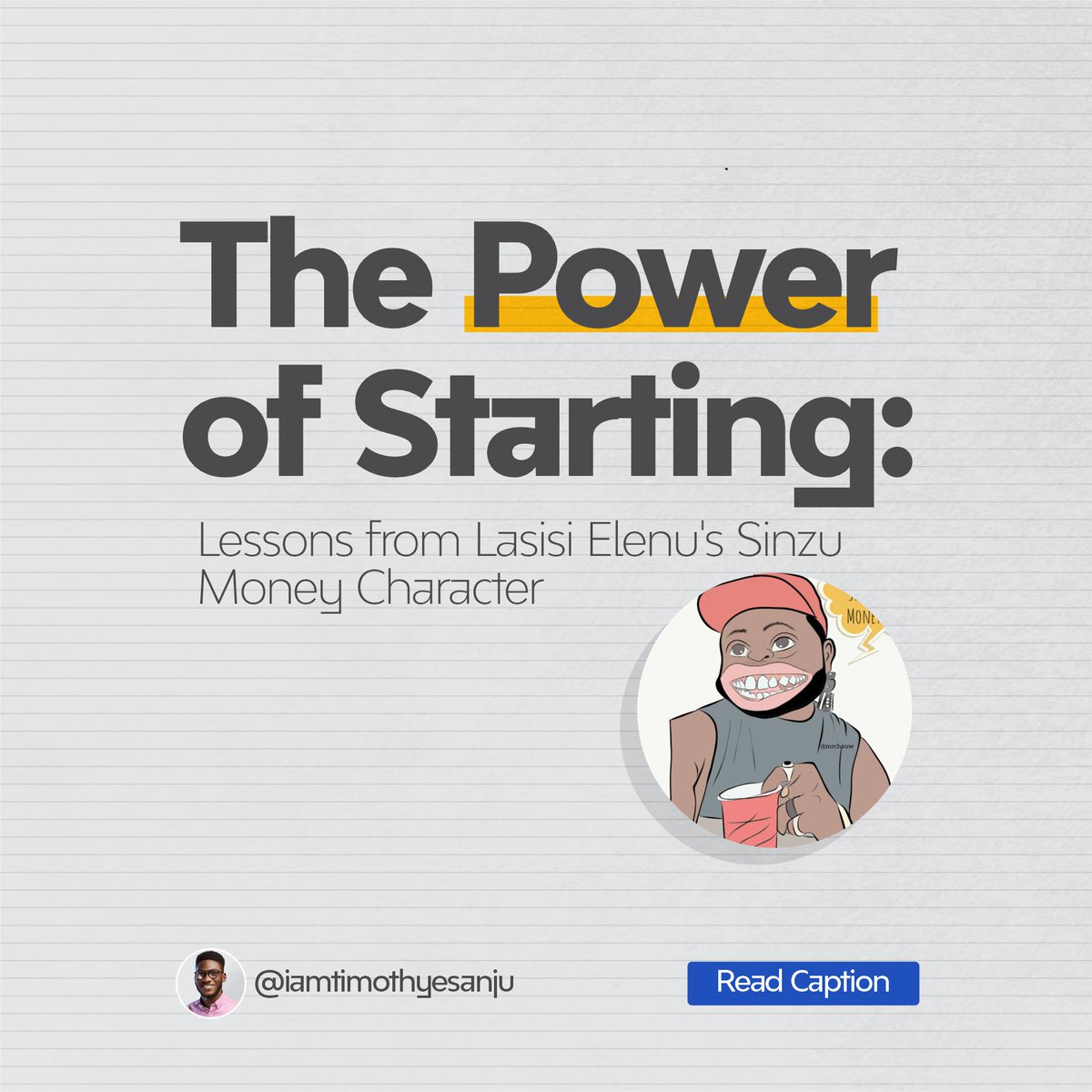 EsanjuTimothy's tweet photo. Let's talk about the importance of starting or putting content out, even if you feel like no one is listening.
Case study: @lasisielenu Sinzu Money Character https://t.co/XgKsw77oq8