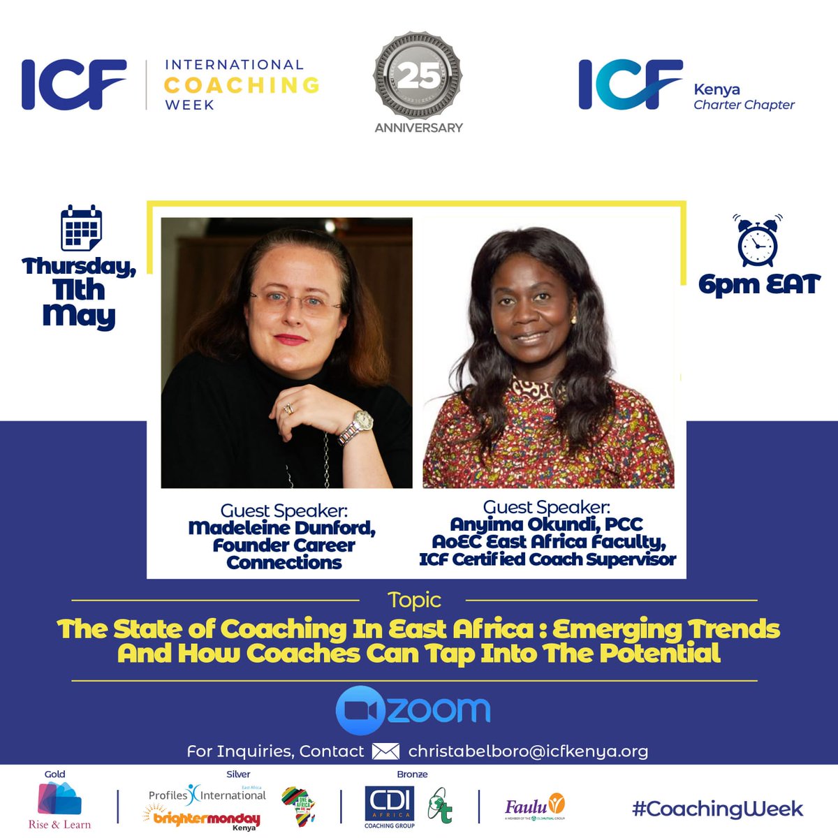 ICWKenyaChapter's tweet photo. Curious about the state of #coaching on East Africa,  the emerging trends and how #coaches can tap into the potential? 
Join @madeleinedunford Founder @careerconnections  and @anyimaokundi @AoecEastAfrica at 6pm EAT 
https://t.co/6Hrqiq6uuJ
#icw2023 #exploreyourpotential https://t.co/A9hme5j1nk