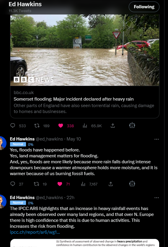 ScienceNotDogma's tweet photo. Ed did #prebunk his tweet with several of his own replies, giving more detail.
Still. there's 500+ replies, 99% of which are from #DenialMachine #trollfarm drones.
#ClimateBrawl folks, please 'patrol' #ClimateAction accounts like Ed's: post positive replies ASAP when they post. https://t.co/1PDukgxQsS
