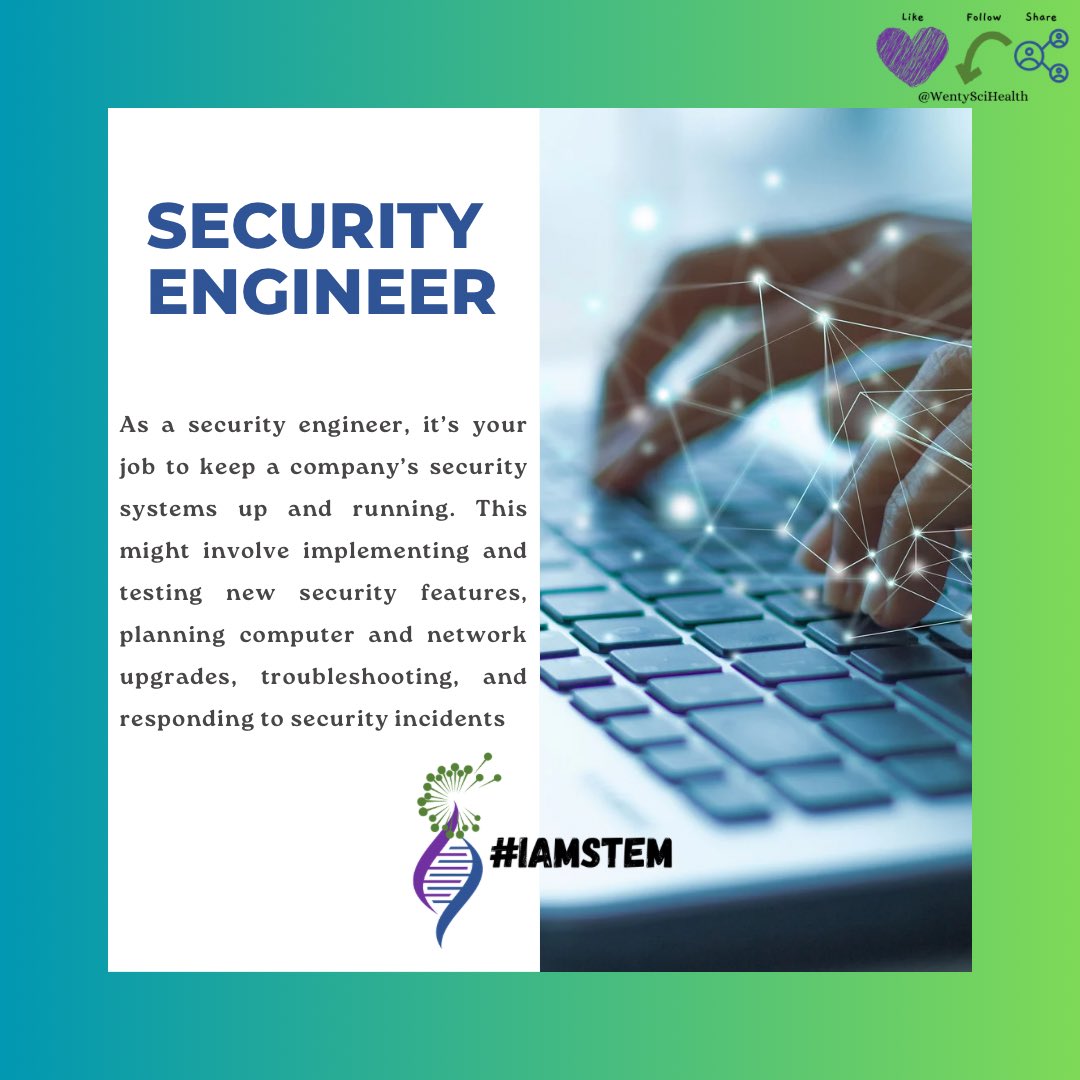 WentySciHealth's tweet image. #securityengineer #cybersecurity #iamstem #stem #wentyscihealth