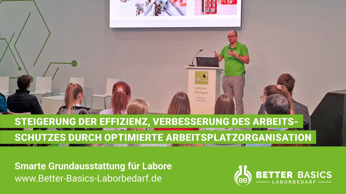 better_basics's tweet image. Steigerung der Effizienz, Verbesserung des Arbeitsschutzes durch optimierte Arbeitsplatzorganisation, Vortrag von Mario Schneider zur LABVOLUTION 2023

#smartrack #labvolution #smartlab #hannover #labvolution2023 #convention #europe #betterbasicslaborbedarf #labororganisation