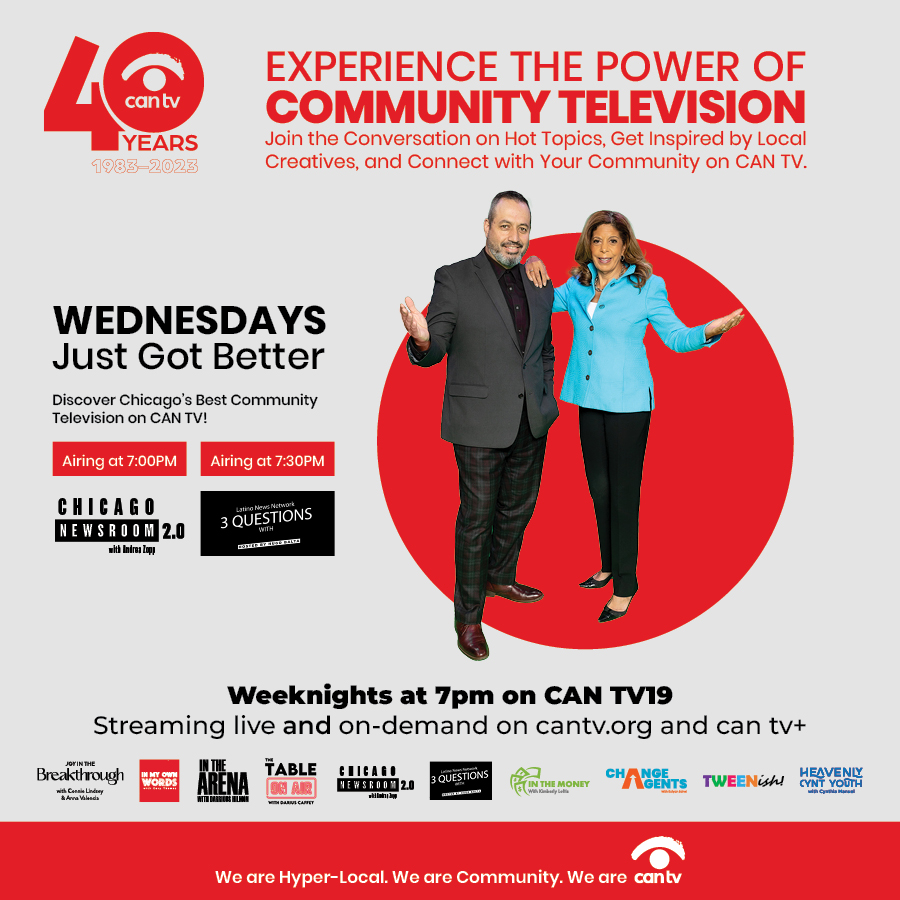 Couldn't catch our Signature Program block last night? 📺  Go ahead and dive into the thrill-filled episodes of 'Chicago Newsroom 2.0' and '3 Questions With' on your time! 🎞️ Just pop over to cantv.org or grab our can tv+ app for a burst of instant fun! 📲