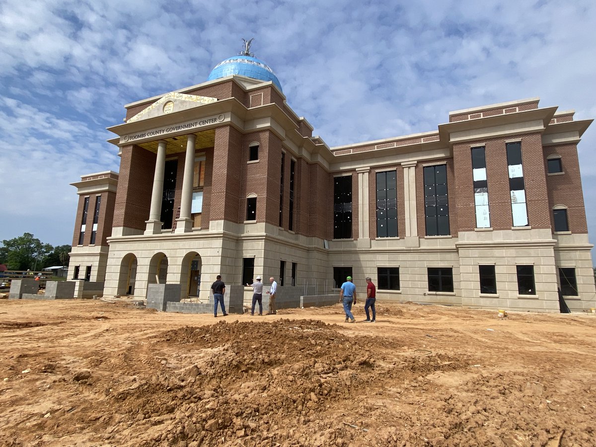 husseygaybell's tweet photo. Team visits our Toombs County Justice Center project site in Lyons, GA - a new 68,000 SF 4-story justice center campus. Can't wait for this incredible facility to open this summer! Another collaboration with #onschedule #SPLOST dollars at work! https://t.co/jzSqnMG00t