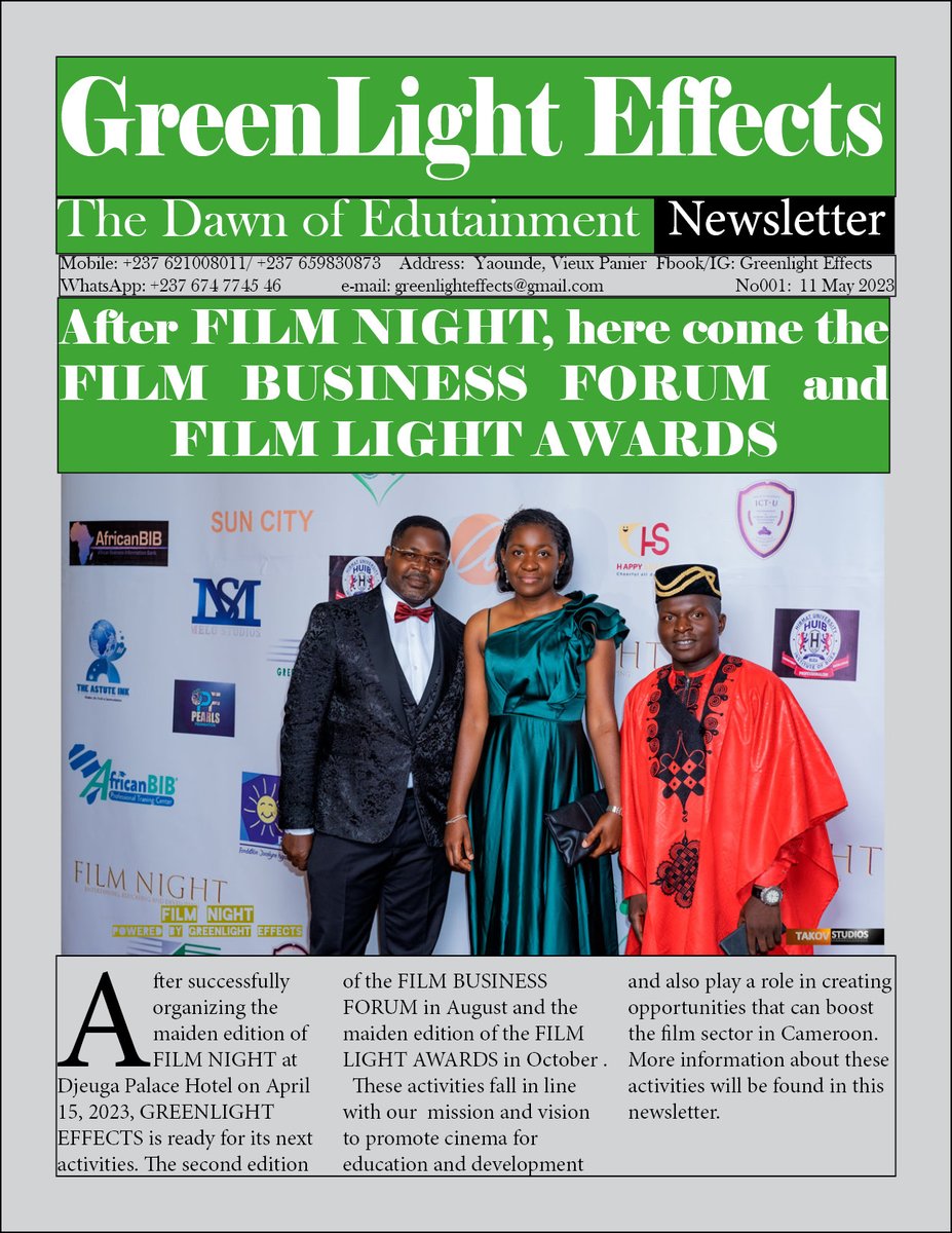 Fonban4's tweet photo. FILM BUSINESS FORUM and FILM LIGHT AWARDS coming up. It is all about films that align with concepts of Sustainability Development Goals.
@UN_Cameroon @unicefcameroon @UNDPChina @USEmbYaounde @CanadaCameroon @GermanyinCMR @PlanInterJordan https://t.co/bBj0YFZyPq