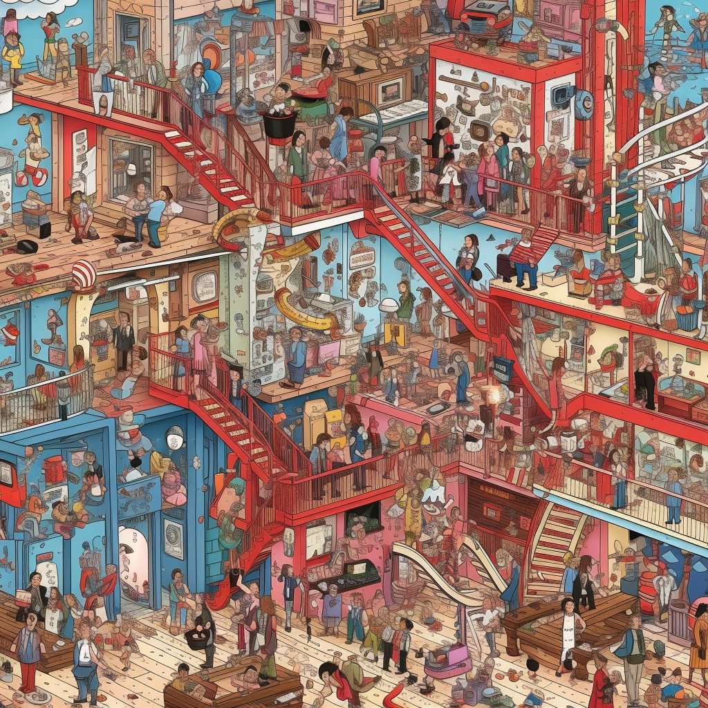 Ak on twitter midjourney asked to make the toughest where s waldo