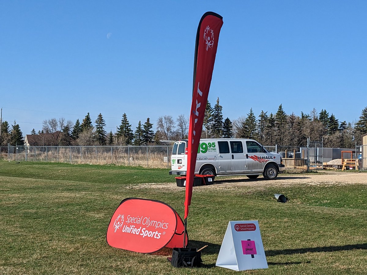 The fields are ready for the athletes at the Sunrise Unified Sport Day at EESS! <a href="/SpecOManitoba/">Special Olympics MB</a>