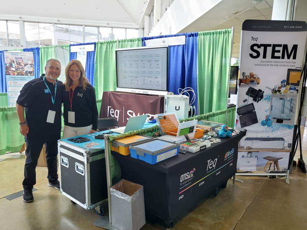 TeqProducts's tweet photo. We're at Tech Xplosion in #Memphis! Come say hi to Rob and Jen at the Teq booth!! #edtech #edchat #education #tennessee #wheresOTIS @OTIS4educators @iBlocksPBL @SMART_Tech @RobATEQ https://t.co/HDcMwajDLd