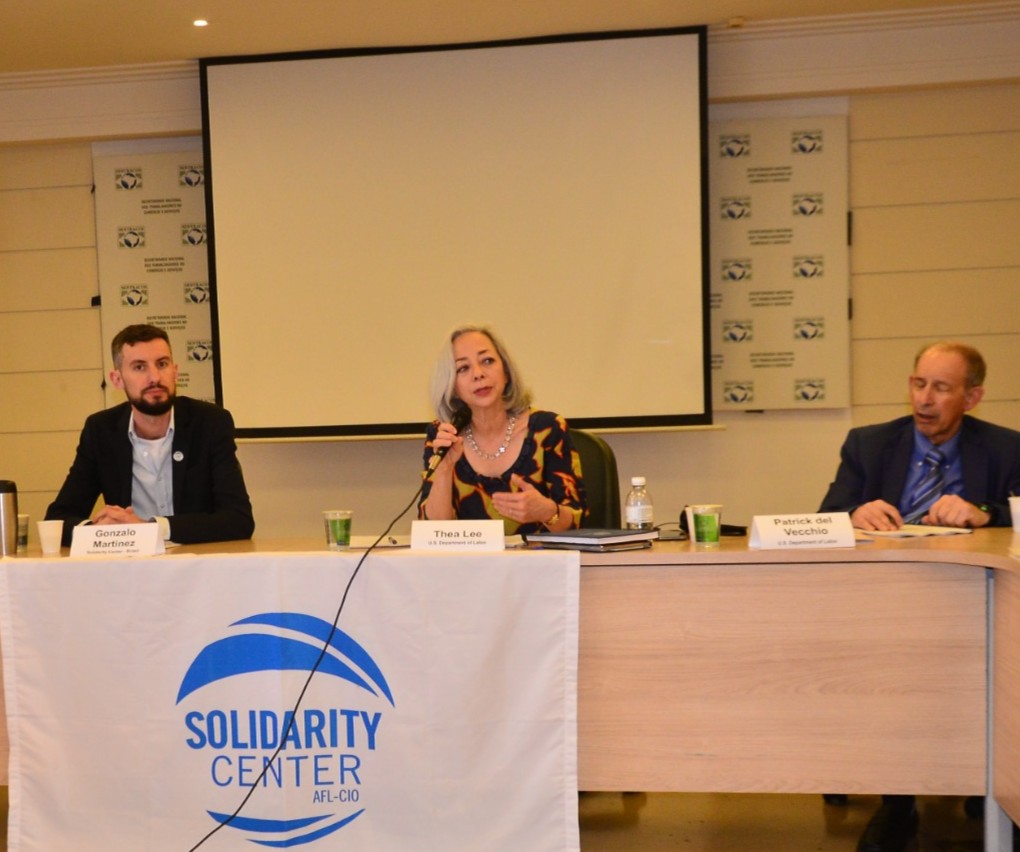 SolidarityCntr's tweet photo. "Strong economies come from strong unions that build strong economies." @TheaMeiLee "Worker Empowerment in South America" #@ILAB_DOL #MPOWERWorkers https://t.co/XlqVKeQ9KF