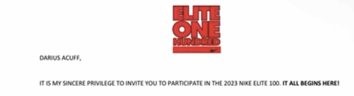 Blessed to be invited to the Nike Elite 100 camp