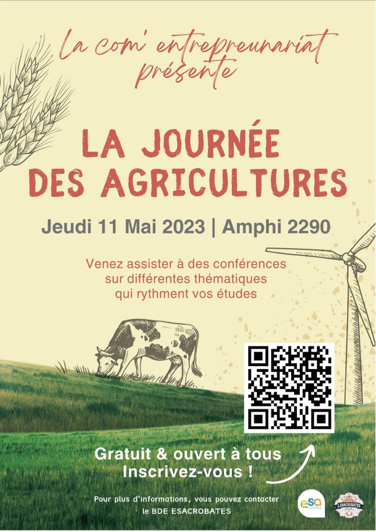 L’agriculture des Pays de la Loire est riche de sa diversité et illustre « la journée des agricultures » organisé par le bureau des étudiants de @Groupe_ESA ou j’ai eu le plaisir de tracer un panorama de notre agriculture en compagnie de <a href="/FrBeaupere/">Beaupere francois</a>