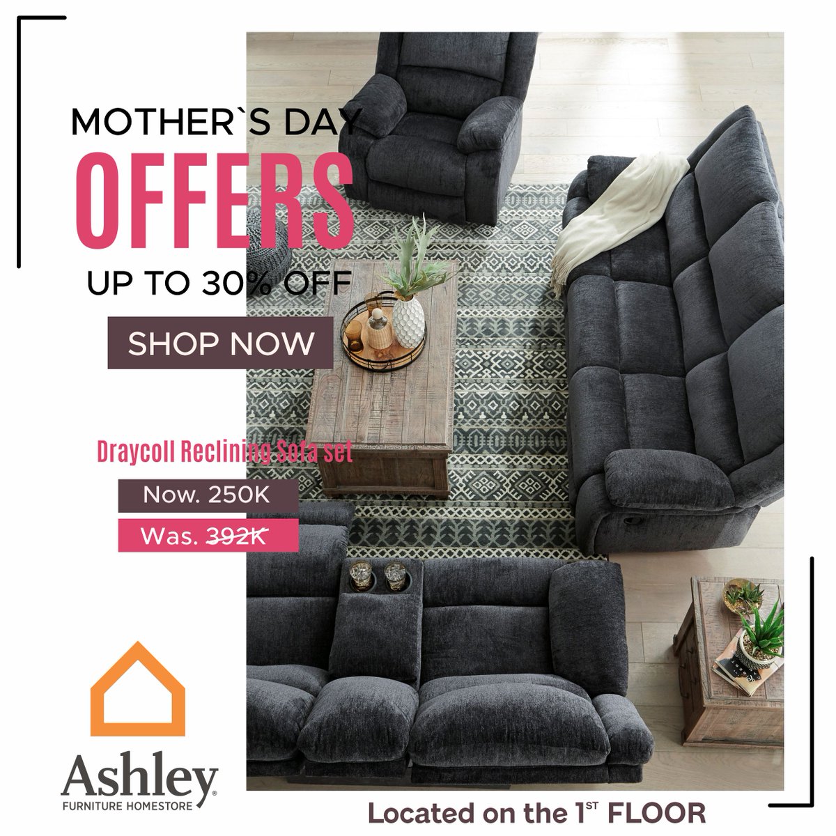 SaritYourCity's tweet image. Whether it’s your mum or your wife, they deserve the best.
Call/ Whatsapp – 0717 101010
@Ashleyfurn_KE located on the 1st Floor @SaritYourCity 
#sofasets #sale #mayoffers #thisishome #inflationbusters #newarrivals #ashleyfurniturehomestore #recliners #mothersdayoffers