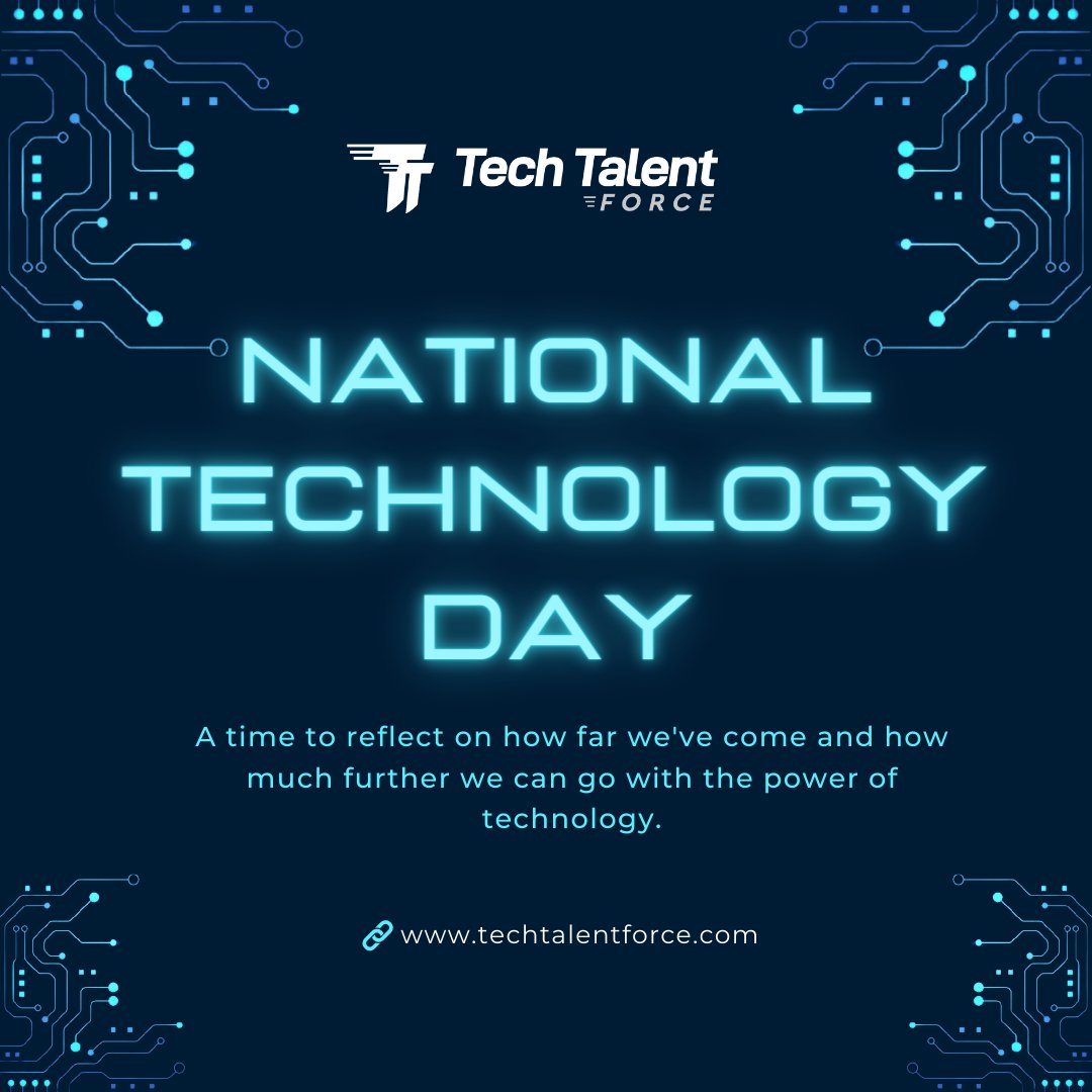 TechTalentForce's tweet image. 🌐Happy National Technology Day!🌟 Today, we celebrate the incredible advancements and innovations that have shaped our world through technology. Embracing the power of digital transformation, we propel ourselves towards a brighter future.

#NationalTechnologyDay #TechTalentForce