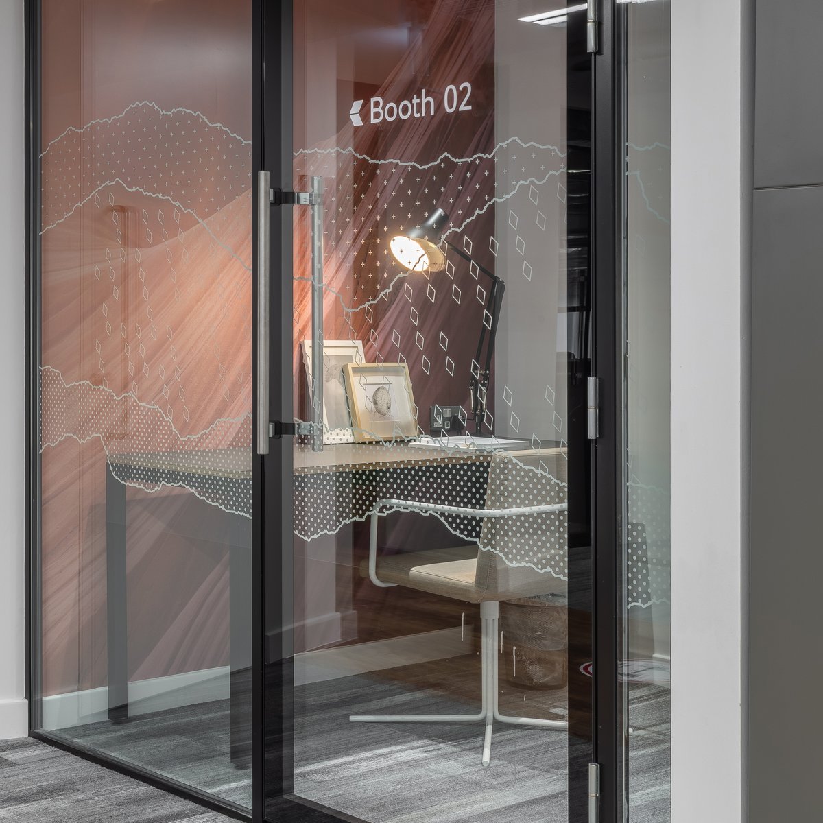 LOM_architects's tweet photo. We’ve refashioned this former car park and dimly lit basement into a vibrant new workspace for 120 people, fully optimised for user wellbeing with plants, warm furnishings, bold graphics, and circadian cognitive lighting – proven to help combat seasonal affective disorder. https://t.co/ia2YviZOC3