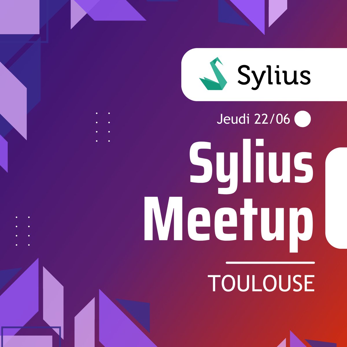 Pour info, nous organisons un #meetup #Sylius à #Toulouse le 22/06.
Il y aura des conférences, des surprises, bloquez votre soirée pour la passer en notre compagnie
 #savethedate