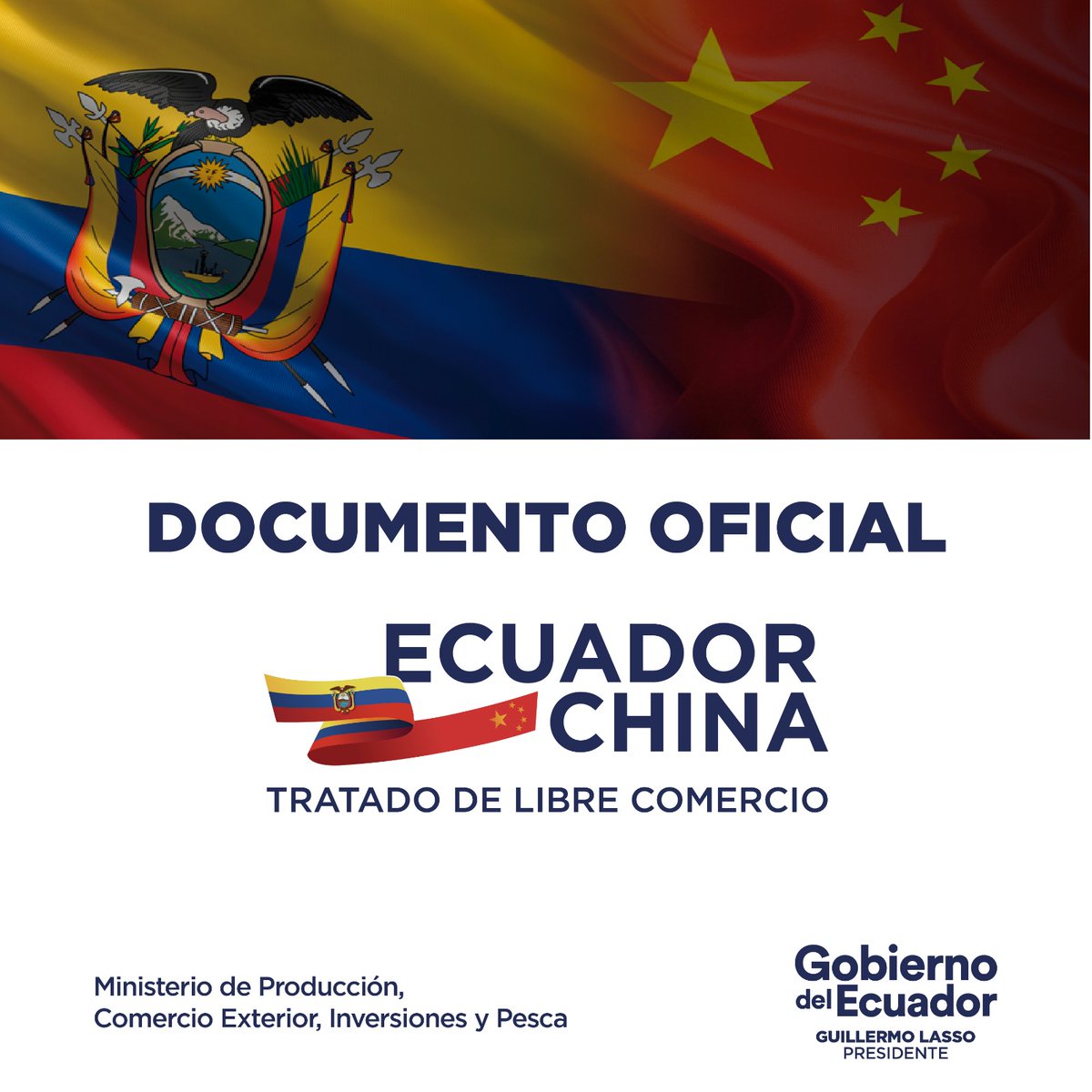 Produccion_Ecu's tweet photo. DOCUMENTO OFICIAL📄Compartimos el texto íntegro del Tratado de Libre Comercio entre Ecuador y China 🇪🇨🇨🇳, firmado el 10 de mayo de 2023 por el ministro @pradojj y su homólogo de @MOFCOM_China, Wang Wentao.

Conoce más ▶️ https://t.co/CTgHJ3wUyg https://t.co/dSJlWUMhv7
